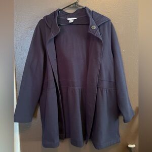 Dark Navy Hooded Long Coat